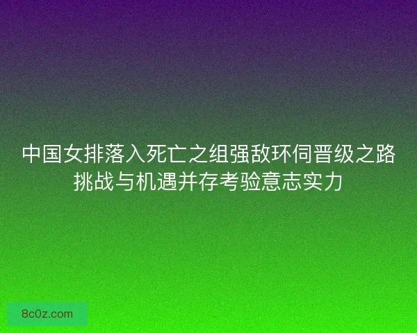 中国女排落入死亡之组强敌环伺晋级之路挑战与机遇并存考验意志实力
