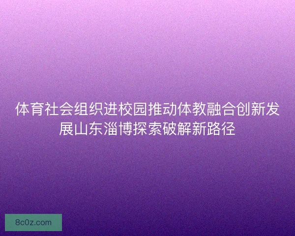 体育社会组织进校园推动体教融合创新发展山东淄博探索破解新路径