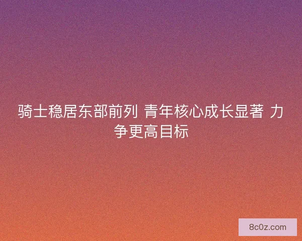 骑士稳居东部前列 青年核心成长显著 力争更高目标